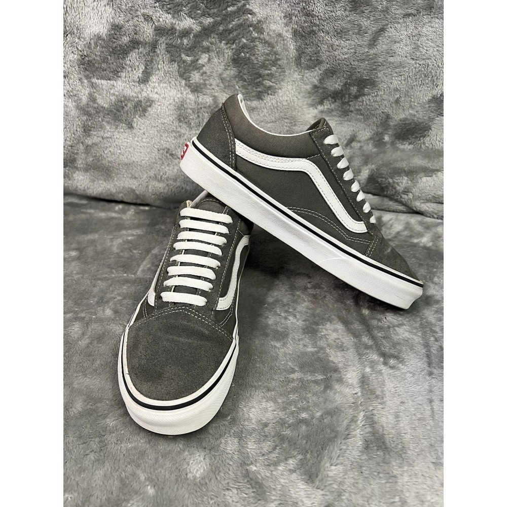VANS Old Skool Gray/White Canvas Lace-Up Sneakers Round Toe Men's US 7.5 - Picture 5 of 9